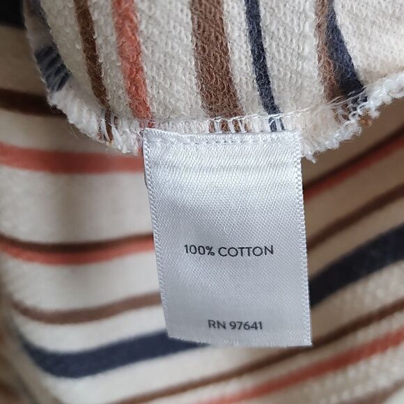 J. Jill Purejill Bisque Lovely Stripe Inside Out Oversized Shirt - Picture 7 of 9